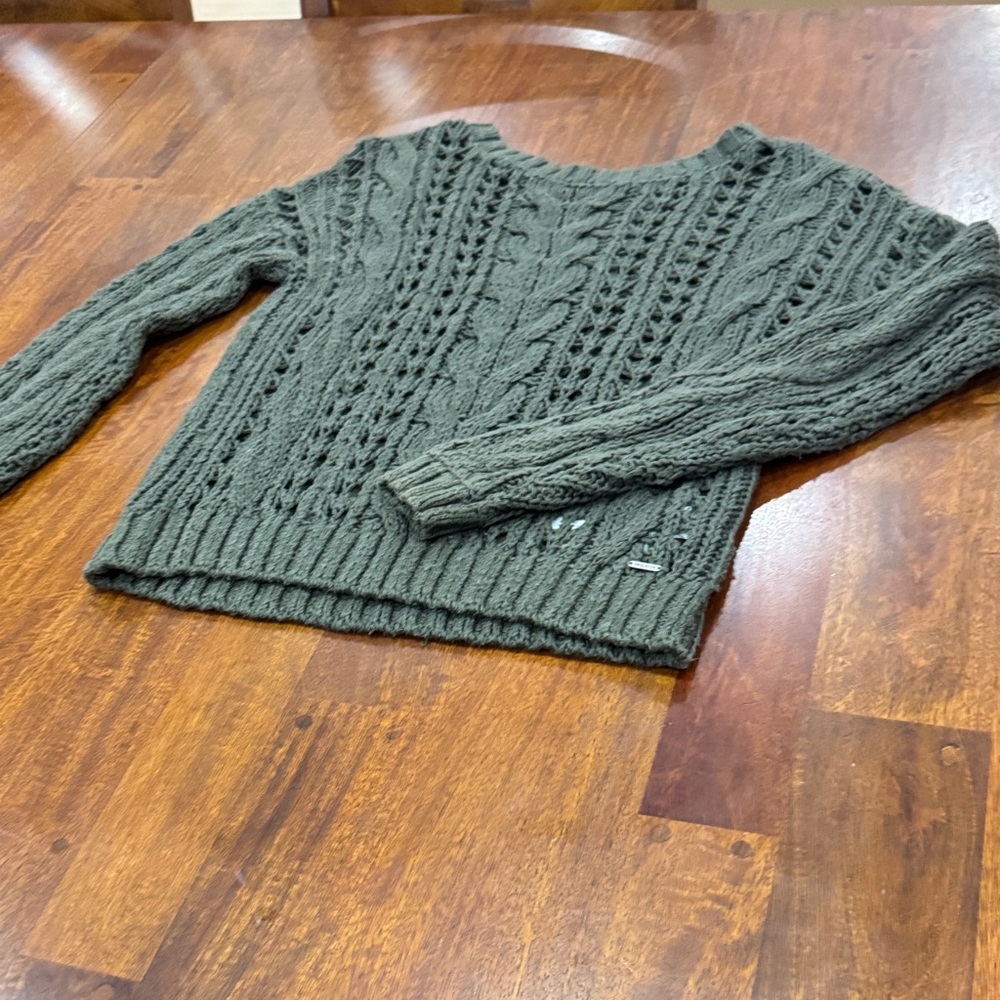 Hollister Women's Cable Knit Sweater - Dark Green size S - Picture 2 of 7